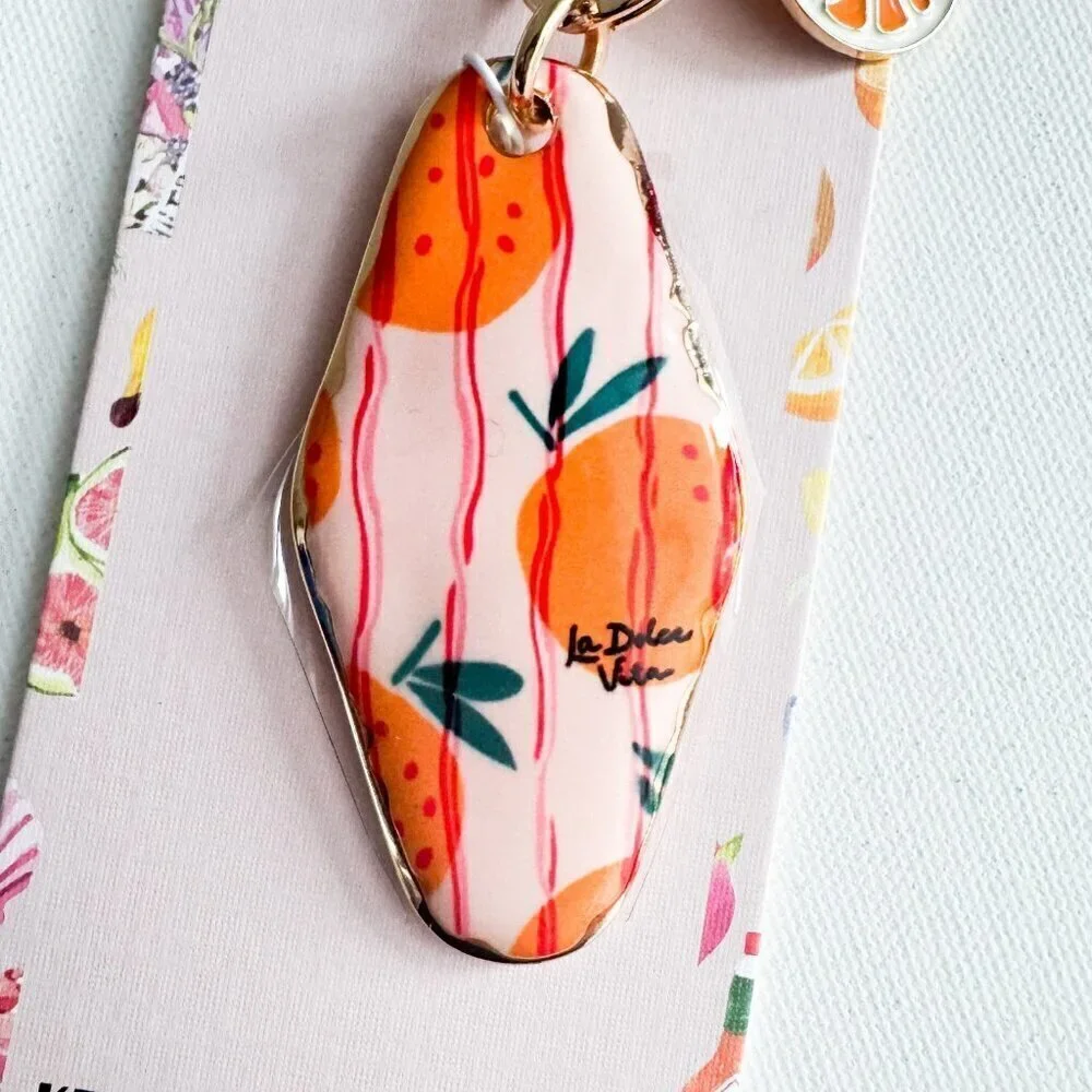 Piper K Orange Print Keychain